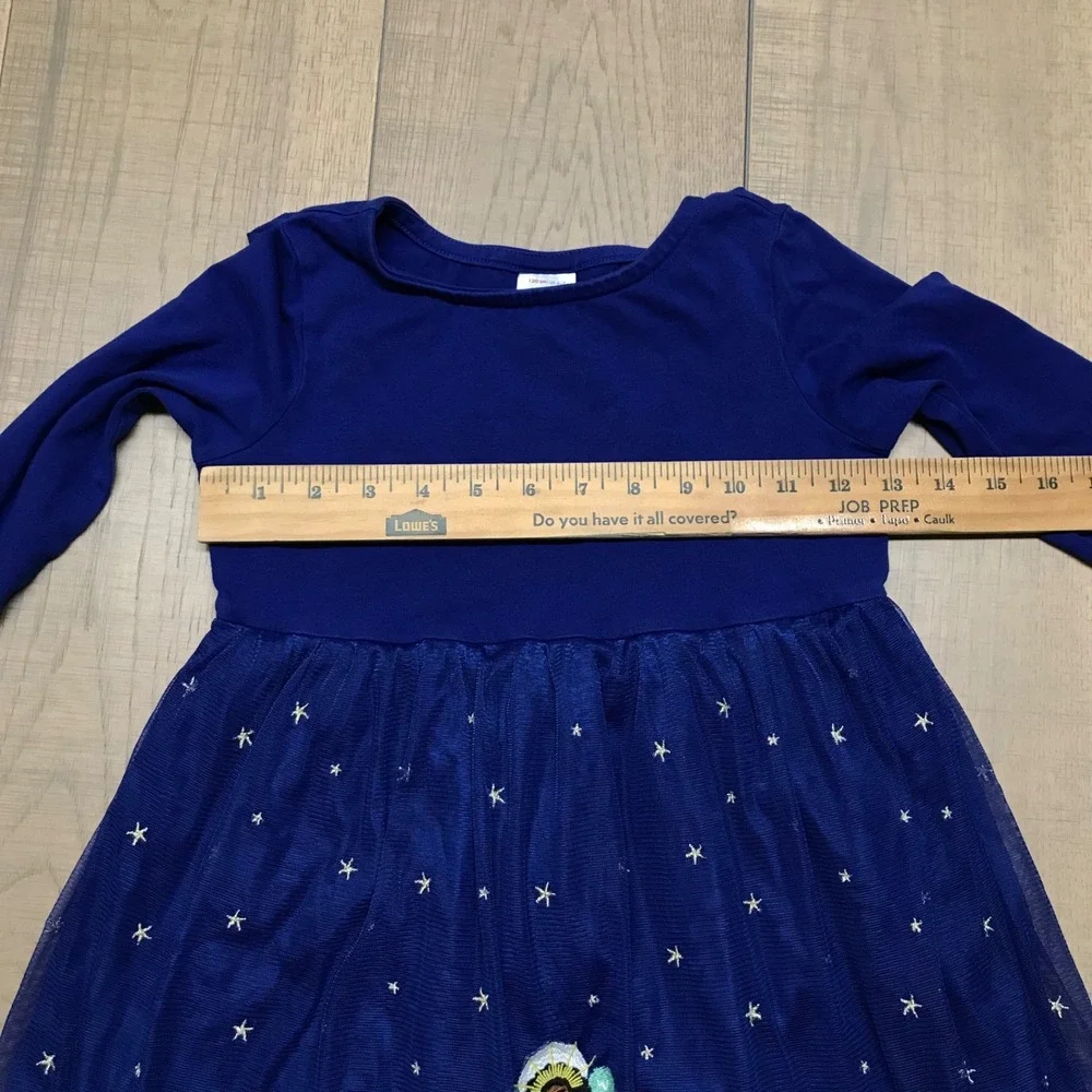 Hanna Andersson Dress Girls Size‎ 6-7 Angels Tulle Holiday Christmas Blue Modest